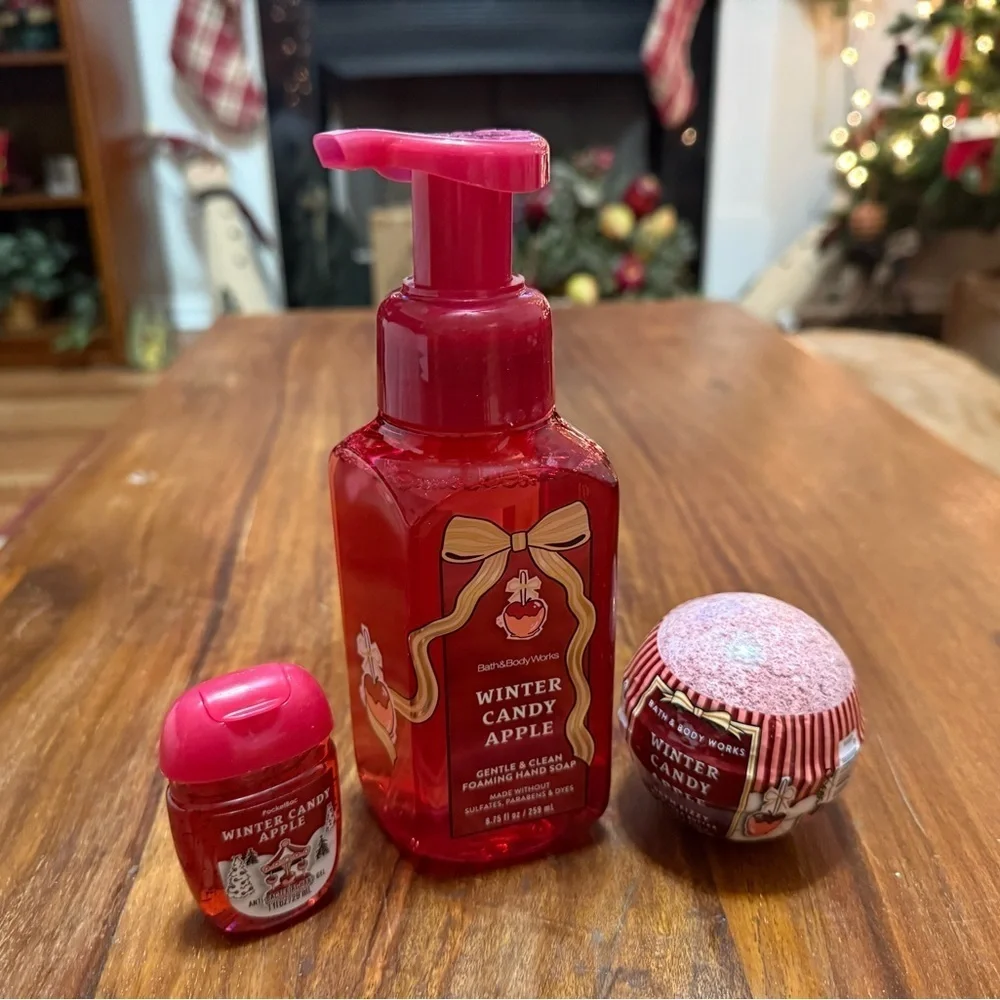 New Bundle of 4 Bath & Body Works Winter Candy Apple Items